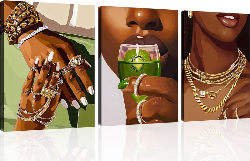 OWNANRTHM African Woman Canvas Wall Art Set - Image 1