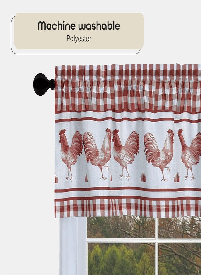 Achim Home Furnishings Barnyard Window Curtain Tier Pair and Valance Set, 58" x 36", Burgundy,BRTV36BG12 - Image 3