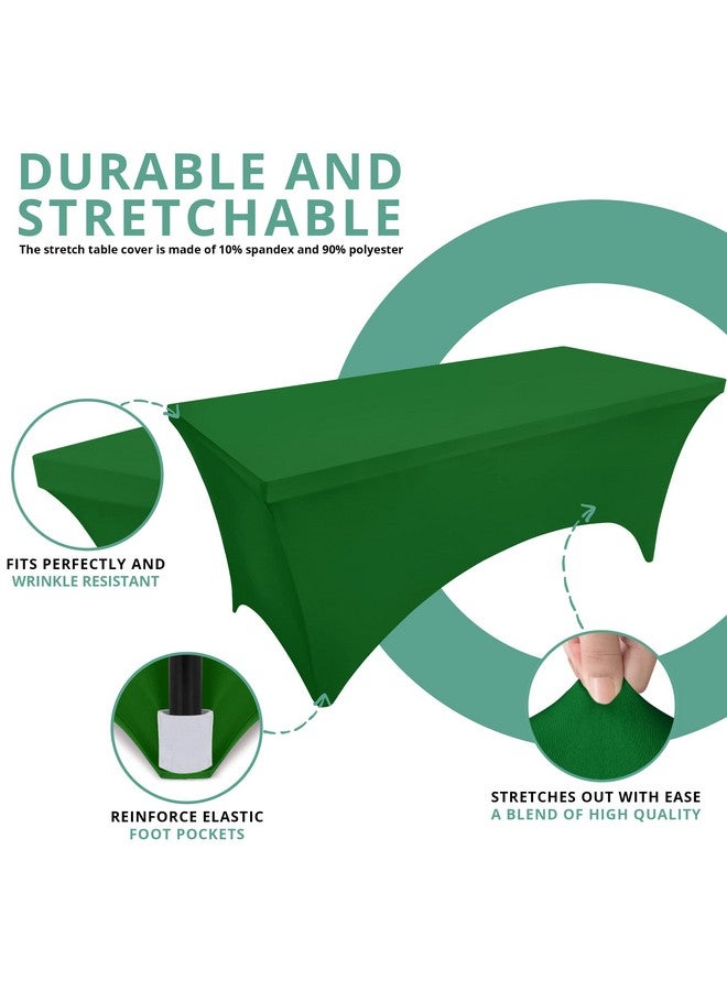 Utopia Kitchen Spandex Tablecloth 2 Pack [6FT, Emerald Green] Tight, Fitted, Washable and Wrinkle Resistant Stretch Rectangular Patio Table Cover for Event, Wedding & Parties [72Lx30Wx30H Inch] - Image 5