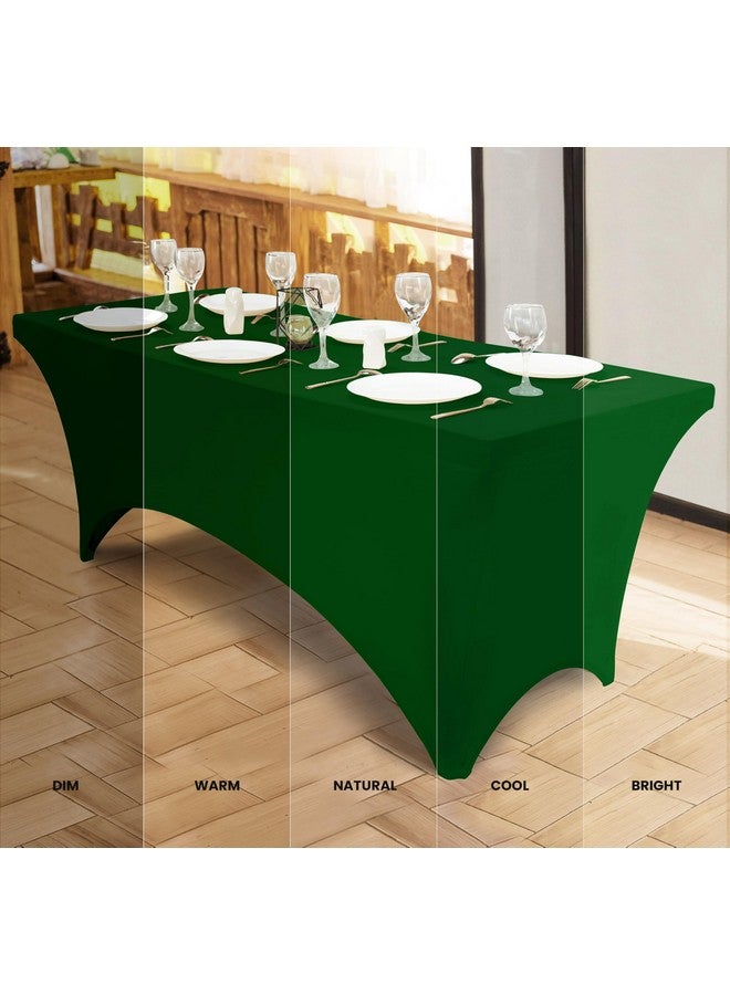 Utopia Kitchen Spandex Tablecloth 2 Pack [6FT, Emerald Green] Tight, Fitted, Washable and Wrinkle Resistant Stretch Rectangular Patio Table Cover for Event, Wedding & Parties [72Lx30Wx30H Inch] - Image 4