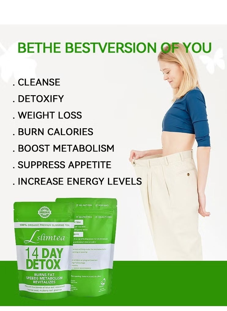 Original - Detox Tummy Tea Bags, Weight Loss Slimming Tea, Support Healthy Digestive and Metabolism,14 bags - Image 1