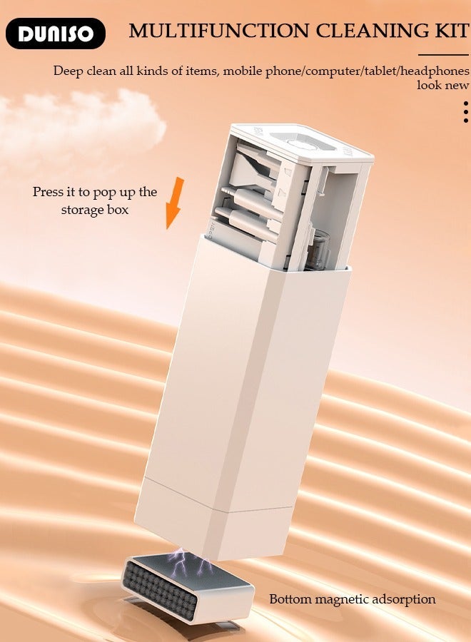 DUNISO 32 in 1 Electronics Cleaning Kit, Multifunctional Cleaning Kit for Keyboard, Portable Cleaning Kit for Computers, Cleaning Soft Brush Tool for Camera and Bluetooth Headset, Strong Magnetic Design Cleaner Kit for All Types of Cell Phones and Computers (Detergent not included) - Image 5