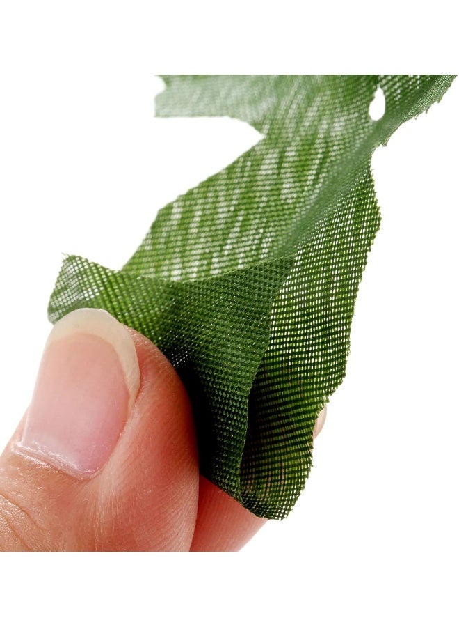 dophee 50Pcs Artifical Leaves Rose Flower Leaf Wedding Bouquet Garden Home Decor Crafts  Green - Image 5