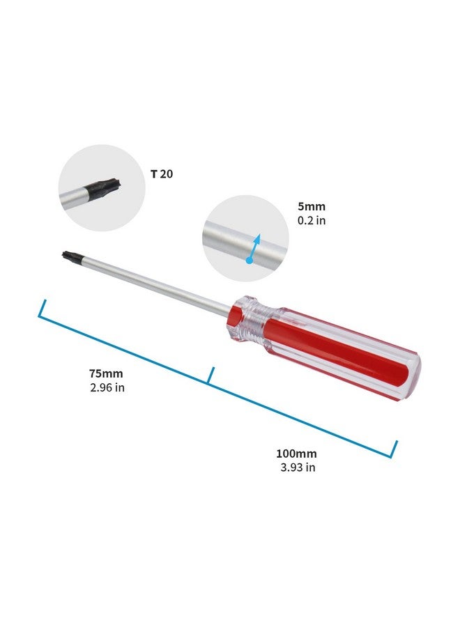 Antrader T20 5mm Magnetic Tip Plastic Grip Torx Security Screwdriver 100mm Long - Image 2