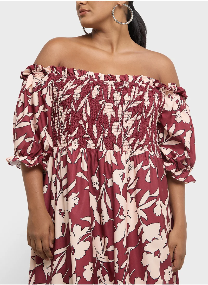 Ginger Plus Printed A Line Maxi Dress