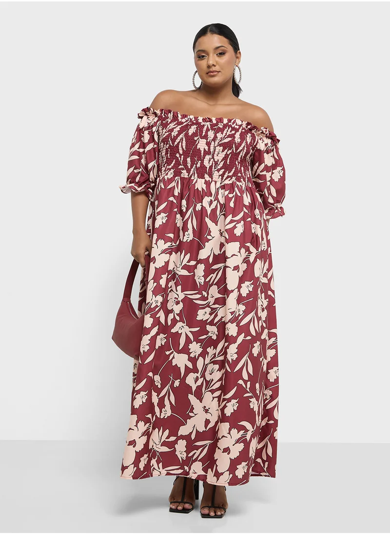 Ginger Plus Printed A Line Maxi Dress