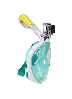 Generic M size anti fog detachable dry snorkeling full face mask set scuba diving mask-green  - Image 3