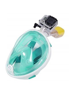 Generic M size anti fog detachable dry snorkeling full face mask set scuba diving mask-green  - Image 4