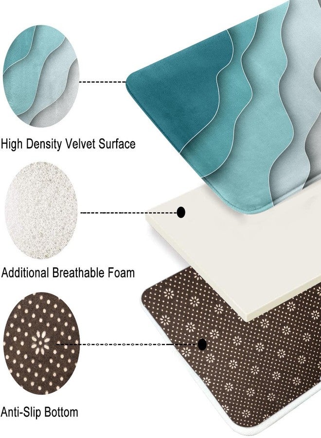 ArtSocket 3 Pcs Shower Curtain Set with Rugs, Abstract Summer Beach Bathroom Set with Non-Slip Rug Bath Mat and 12 Hooks 72x72 inches - Image 5