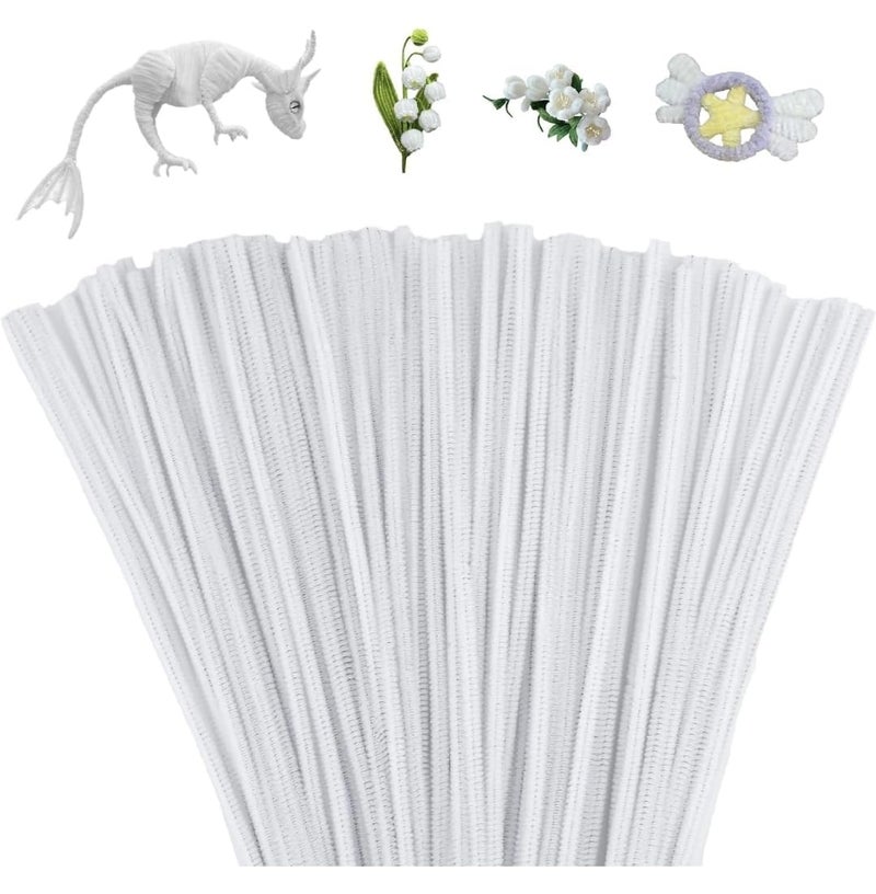 BATRICHER Crafts Pipe Cleaner 12 White Color 100pcs for HobbyCrafts Scrapbooking DIY Accessory