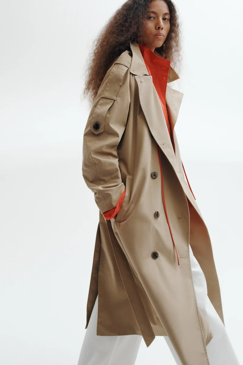 Double-breasted trench coat