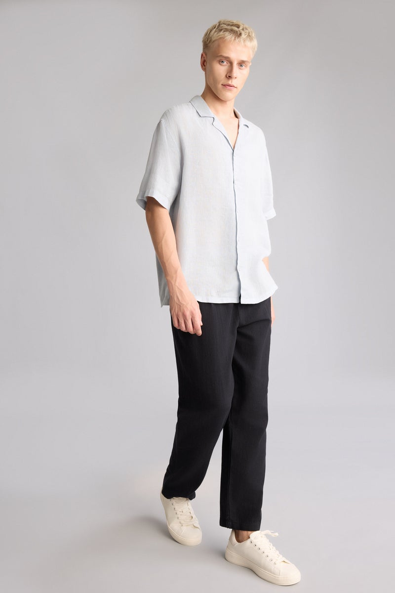DeFacto Black Man Relax Fit Elastic Waist Black Pants Casual - Image 1