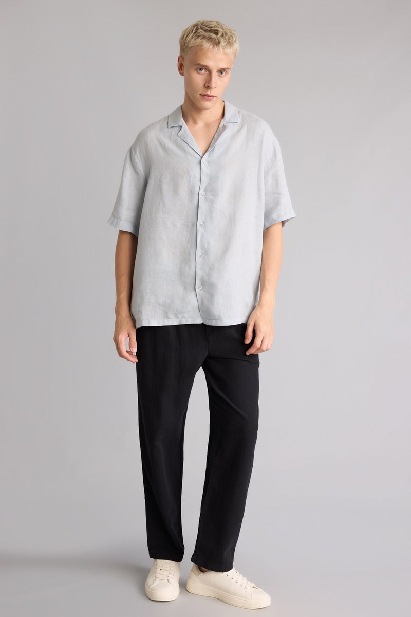 DeFacto Black Man Relax Fit Elastic Waist Black Pants Casual - Image 2