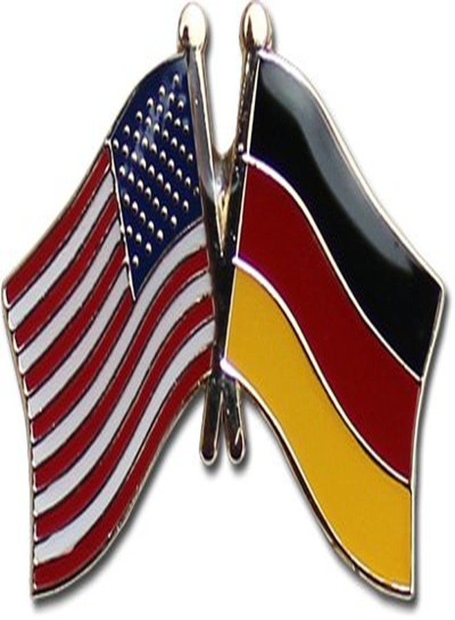 Flagline USA and Germany Flag Die-struck Metal Friendship Lapel Pin with Butterfly Clasp Closure, Approximate Size .5" x 1" - Image 2