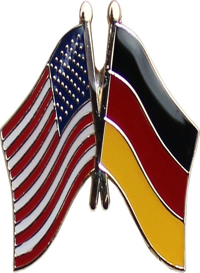 Flagline USA and Germany Flag Die-struck Metal Friendship Lapel Pin with Butterfly Clasp Closure, Approximate Size .5" x 1" - Image 1