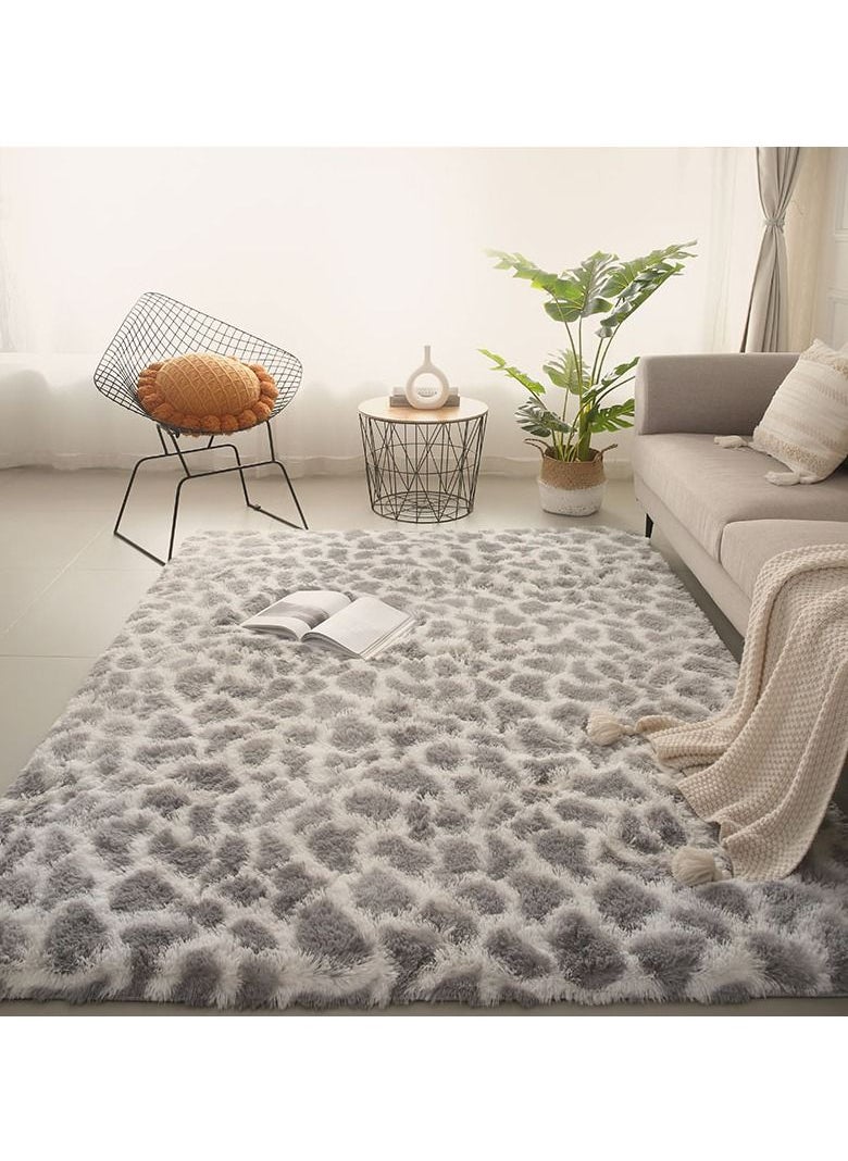 Mei Lifestyle - Modern Wool Fluffy Floor Mat Carpet with Anti slip High Pile Bottom with Upgraded Foam (Size 120×160CM) - Image 1
