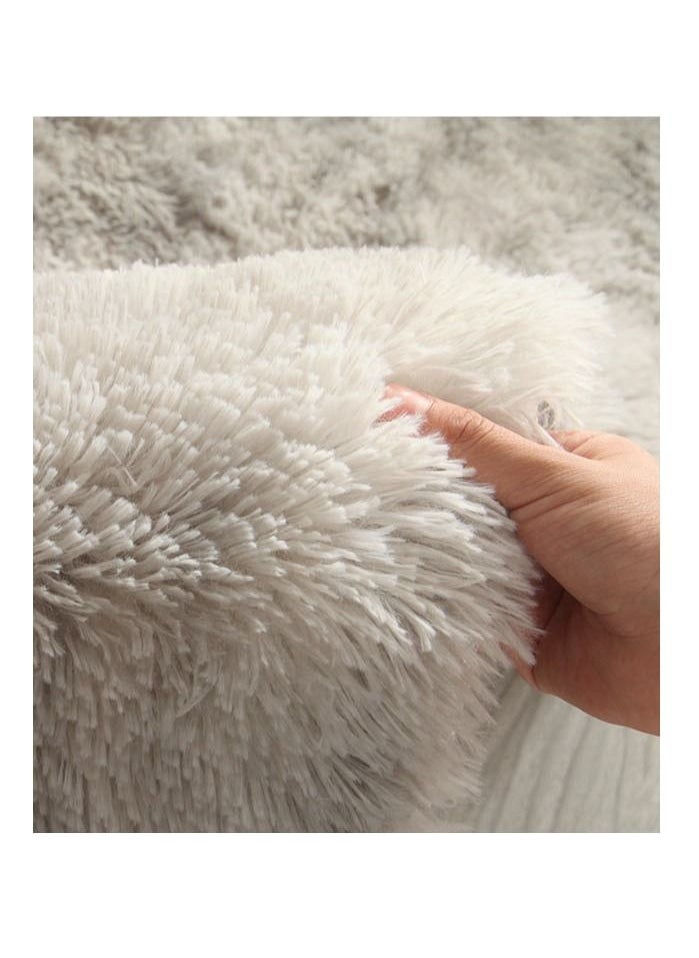 Mei Lifestyle - Modern Wool Fluffy Floor Mat Carpet with Anti slip High Pile Bottom with Upgraded Foam (Size 120×160CM) - Image 1