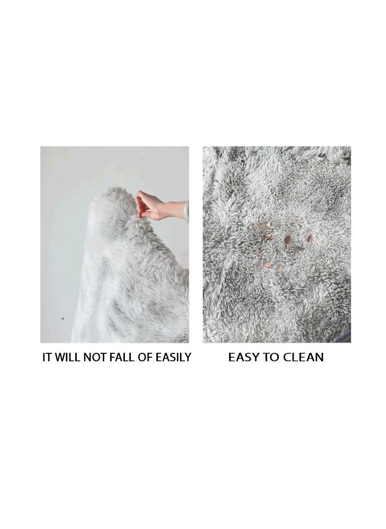 Mei Lifestyle - Modern Wool Fluffy Floor Mat Carpet with Anti slip High Pile Bottom with Upgraded Foam (Size 120×160CM) - Image 1