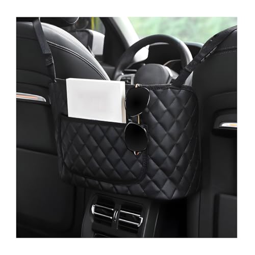 SHMZK Car Handbag Holder Between Seats Leather Large Capacity Front Seat Handbag Storage Organizer Automotive Interior Storage Pocket for Cell Phone Document Car Accessories - Image 1