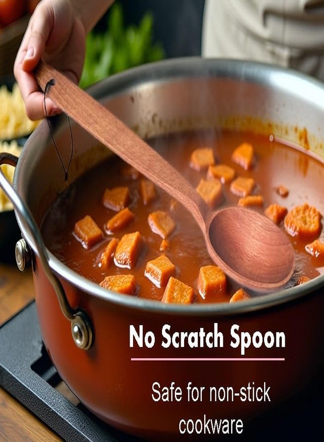 ECOSALL 14" Large Wooden Spoon with a Deep Scoop. Heavy Duty Big Non-Stick Cooking Spoon with a Strong Long Handle for Stirring, Mixing, Canning in Big Pots. - Image 5