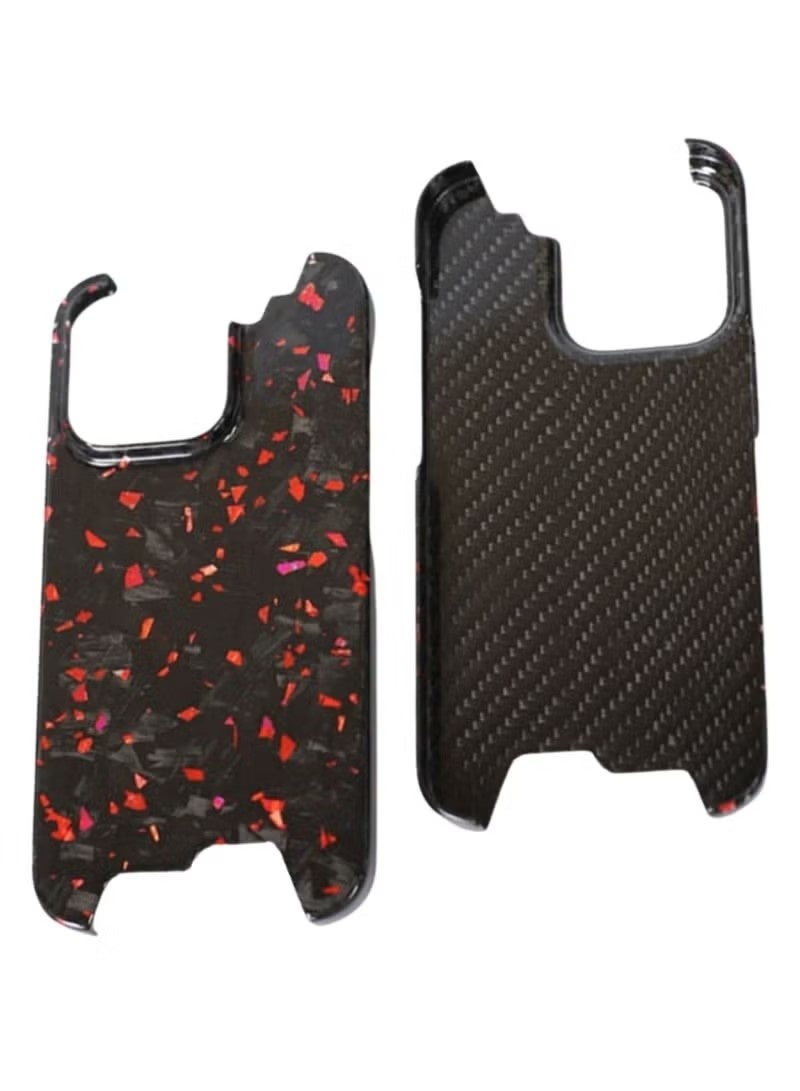 2025 Magnetic 100% Real Carbon Fiber Slim Dry Hard Pc Phone Cover Carbon Fiber Phone Case iPhone 16 Pro Max (Red) - Image 3