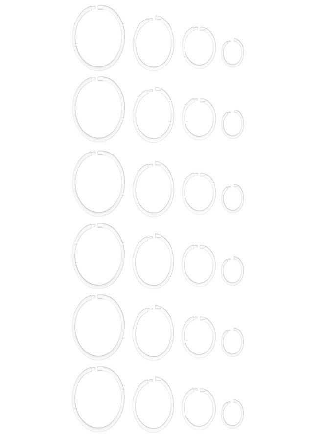 Yolev 24Pcs Clear Nose Rings Acrylic Septum Retainer Clear Plastic Septum Ring Cartilage Tragus Hoop Earrings Tongue Lip Body Piercing Flexible Plastic Hoop Earrings for Women Men Piercing Retainer - Image 1