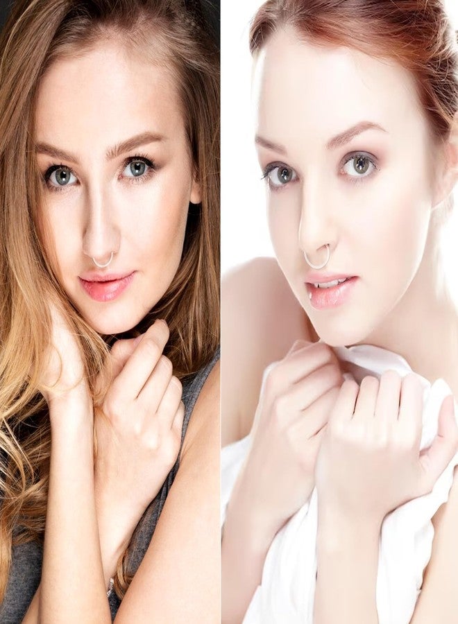 Yolev 24Pcs Clear Nose Rings Acrylic Septum Retainer Clear Plastic Septum Ring Cartilage Tragus Hoop Earrings Tongue Lip Body Piercing Flexible Plastic Hoop Earrings for Women Men Piercing Retainer - Image 4