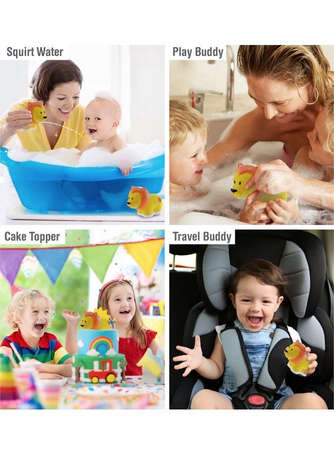 Puzzled DolliBu Lion Bath Buddy Squirter - Floating Yellow Lion Rubber Bath Toy, Fun Water Squirting Bathtime Play For Toddlers, Cute Wild Life Zoo Animal Toy For The Bathtub, Beach, & Pool for Girls & Boys - Image 2