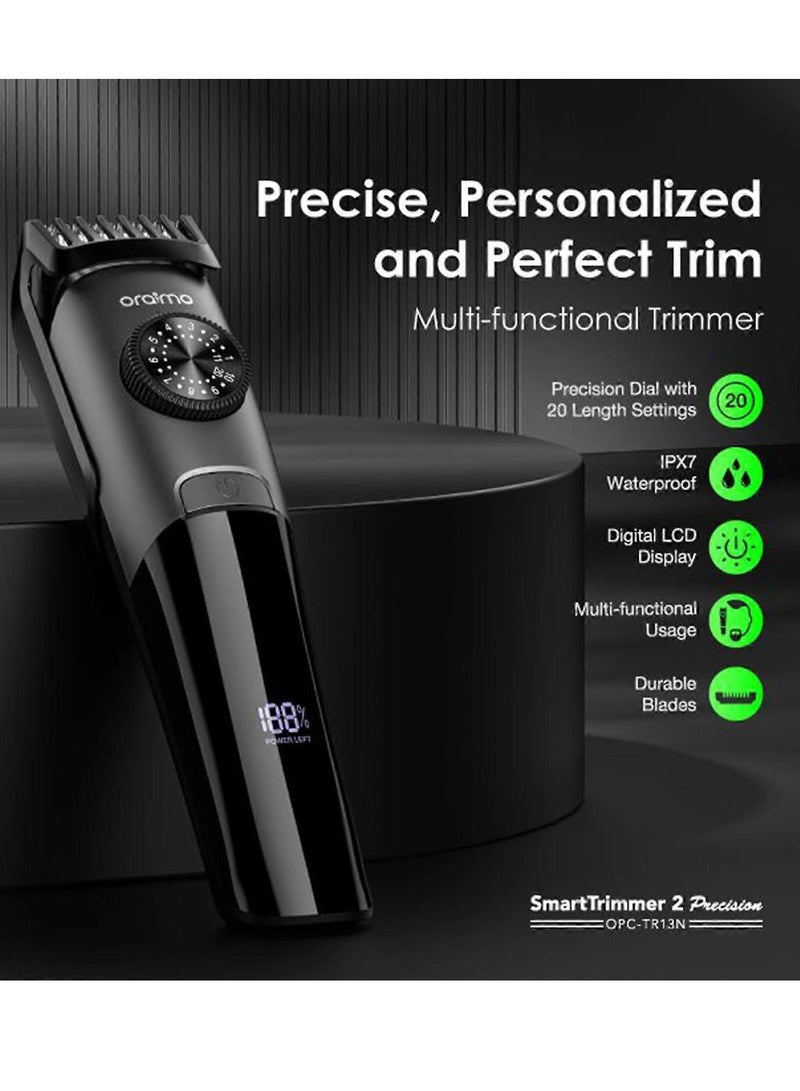 Oraimo Professional Electric Razor Smart Trimmer 2 Precision Durable Precision Dial Trimmer - Black - Image 2