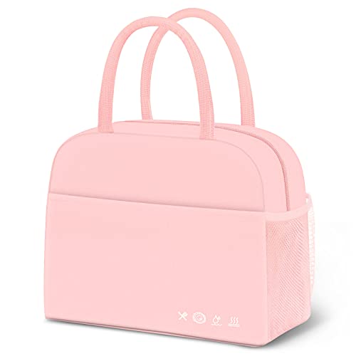 DALINDA Lunch Bag Lunch Box for Women Men Reusable Insulated Lunch Bags for Adults,Leakproof Cute Cooler Lunch Tote Bag,Large Capacity for Work Travel Picnic, PINK - Image 1