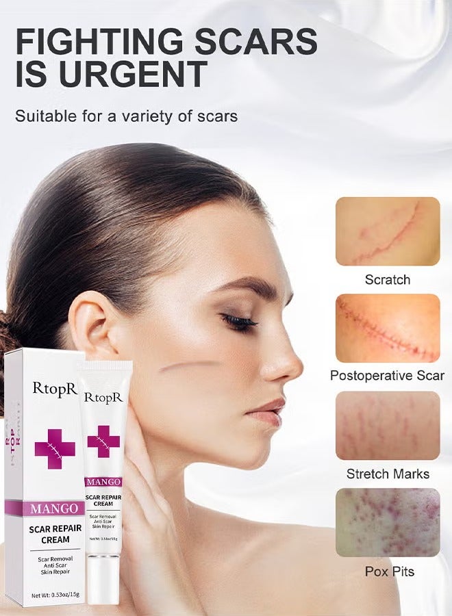 RtopR Scar Removal Cream Skin Repair Creams Treatment Stretch Marks Acne Surgical Care 15G - Image 5