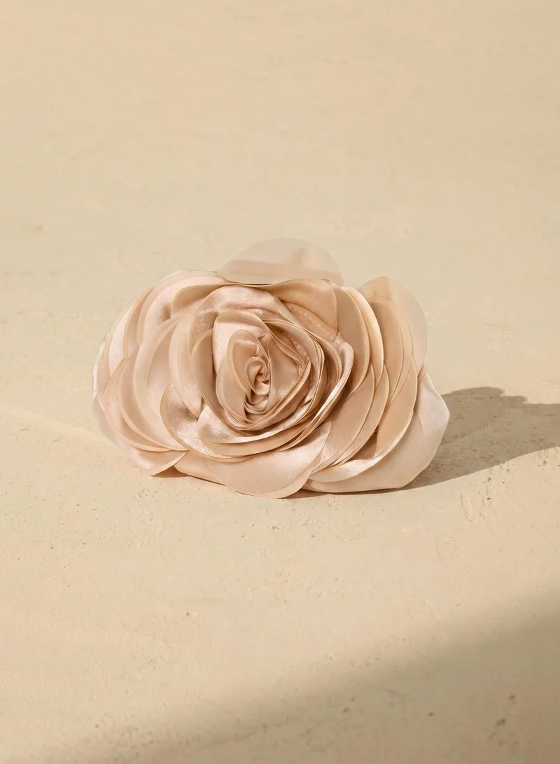 Sunfere Layered Petal Rose Satin Evening Bag