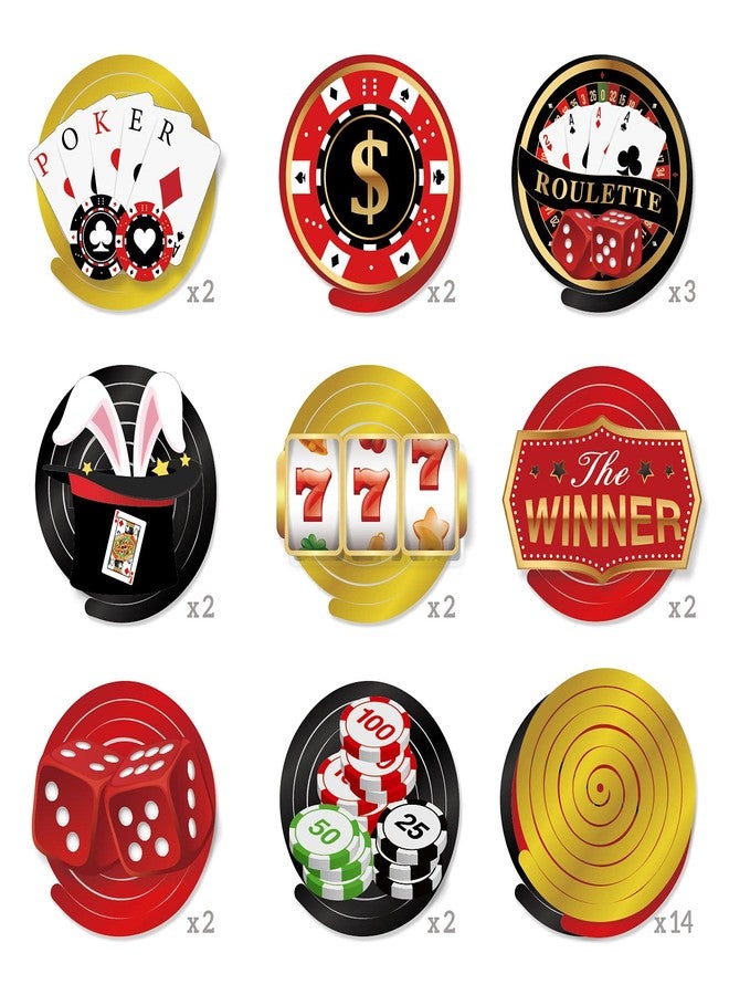 Lide Road 30 Pieces Casino Hanging Swirl Decorations, Las Vegas Party Supplies Game Night Casino Birthday Party Foil Hanging Swirls Decorations for Adult Men Women vegas bachelorette party - Image 3