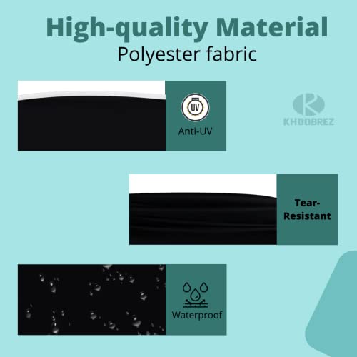 KHOOBREZ Indoor Outdoor Table Cover, 4 -Chair 1-Middle Patio Dust Waterproof Covers Garden Furniture Balcony | Living Room Table Set Cover (Black) - Image 4