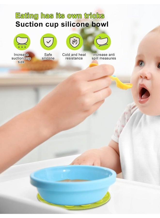 GLOGLOW Baby Place Mats, Baby Feeding Bowl Cup Anti Slip Placemat Kids Magic Suction Mat - Image 2