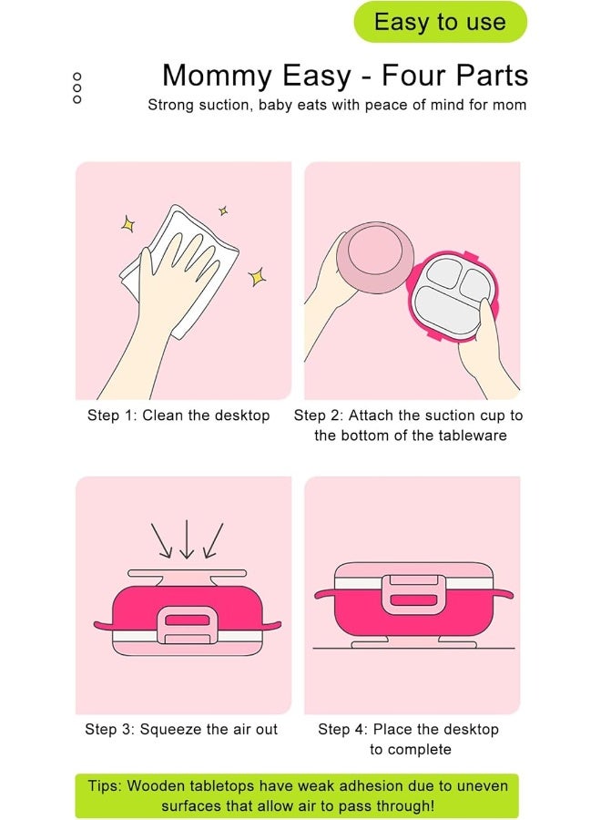 GLOGLOW Baby Place Mats, Baby Feeding Bowl Cup Anti Slip Placemat Kids Magic Suction Mat - Image 3