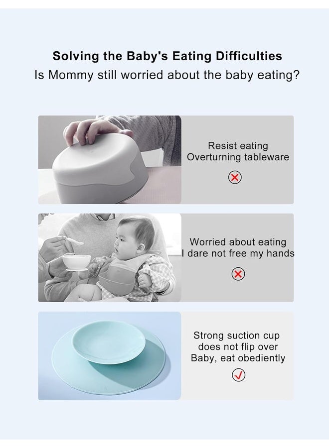 GLOGLOW Baby Place Mats, Baby Feeding Bowl Cup Anti Slip Placemat Kids Magic Suction Mat - Image 4