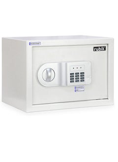 Rubik Safe Box A4 Document Size Locker Security Safety Deposit With Key and Keyless Entry RB25AJ (25x35x25cm) White  - Image 1