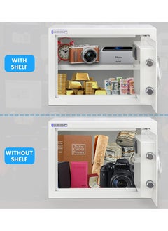 Rubik Safe Box A4 Document Size Locker Security Safety Deposit With Key and Keyless Entry RB25AJ (25x35x25cm) White  - Image 3