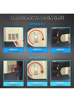 Rubik Safe Box A4 Document Size Locker Security Safety Deposit With Key and Keyless Entry RB25AJ (25x35x25cm) White  - Image 5