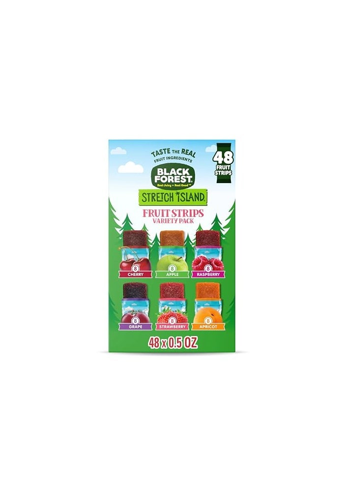 Black Forest Stretch Island Fruit Strips Cherry Apple Raspberry Grape Strawberry and Apricot Zero Grams Added Sugar NonGMO 48 ct - Image 1