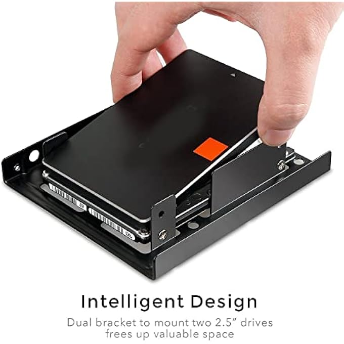 rayihni DUAL 2.5 INCH TO 3.5 INCH INTERNAL HARD DISK DRIVE SSD/HDD ADAPTER MOUNTING KIT BRACKET (PACK OF 1) - Image 2