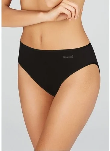 KOM Basic Slip 2-Piece Cotton Lycra Panties Black Color