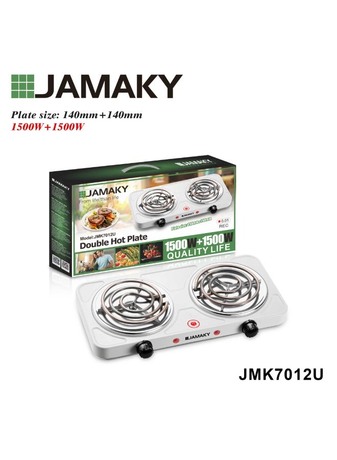 JAMAKY Double Hot Plate 1500W+1500W Plate Size 140mm+140mm JMK7012U - Image 1