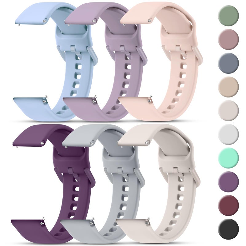 Tobfit 20mm Watch Bands Quick Release Watch Straps with Color Matched Metal Buckle, Soft Silicone Breathable Replacement Sport Watch Wristbands for Women Men - Image 1