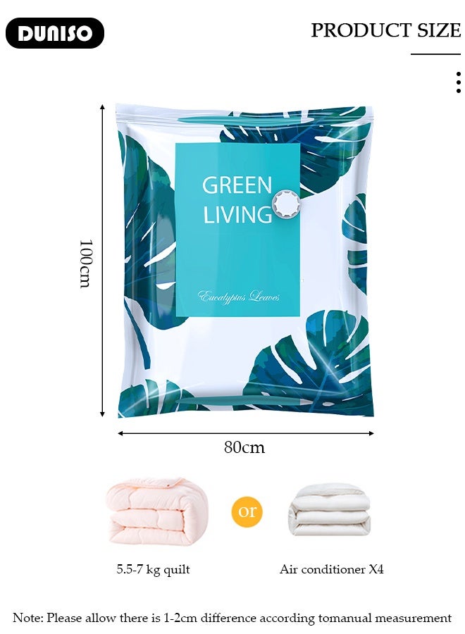 DUNISO 80*100 cm Vacuum Storage Bags-5 Compression Bags Pump Needed Reusable Compression Bags Space Saver Home Packing Organizers for Packing, Clothes, Comforters, Blankets - Image 2