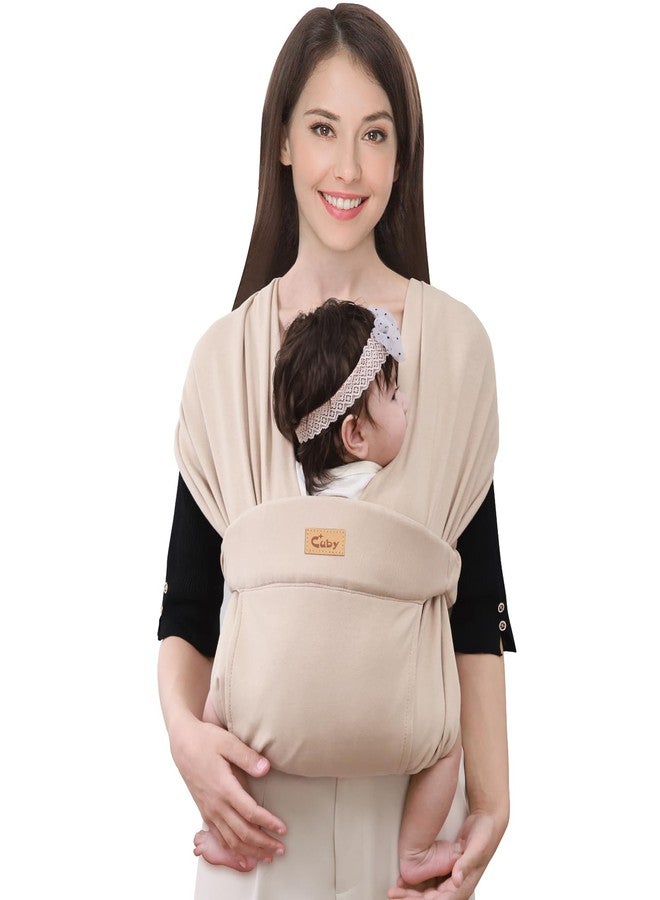 CUBY Baby Wraps Carrier Sling, Baby Carrier for Newborns and Toddlers,Skin-Friendly and Soft Front Baby Carrier Wrap Perfect Baby Gifts (Beige, Cotton) - Image 1