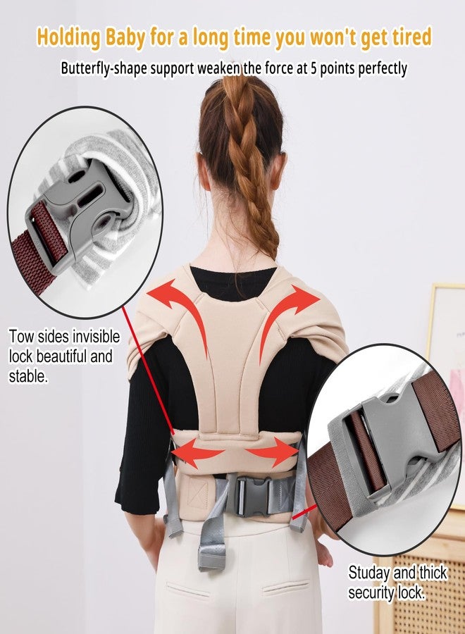 CUBY Baby Wraps Carrier Sling, Baby Carrier for Newborns and Toddlers,Skin-Friendly and Soft Front Baby Carrier Wrap Perfect Baby Gifts (Beige, Cotton) - Image 5
