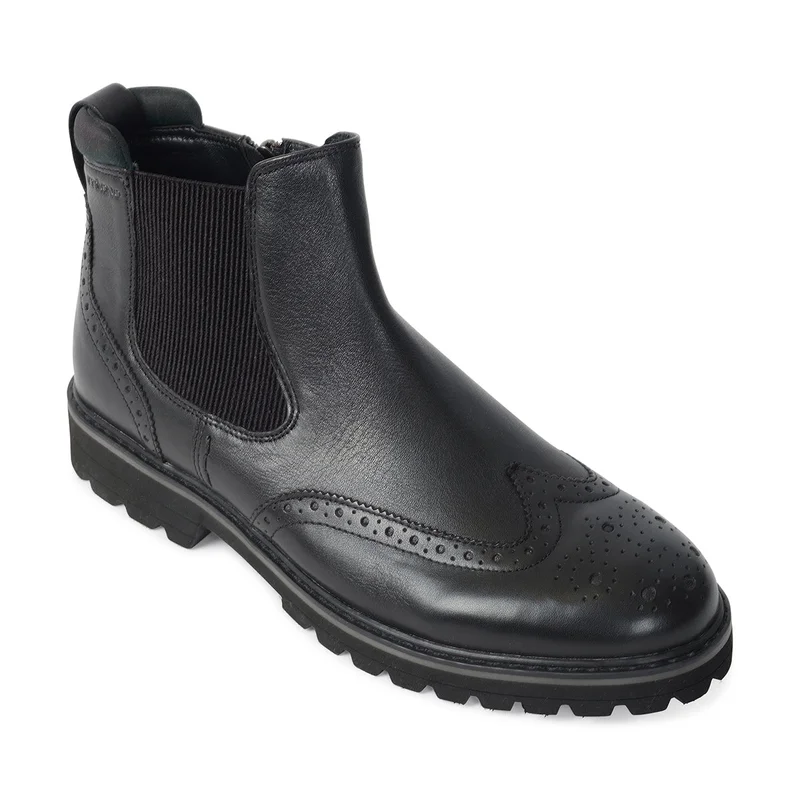Milano  Quinton Mens Leather Chelsea Boots-Black for Men | Best Price UAE