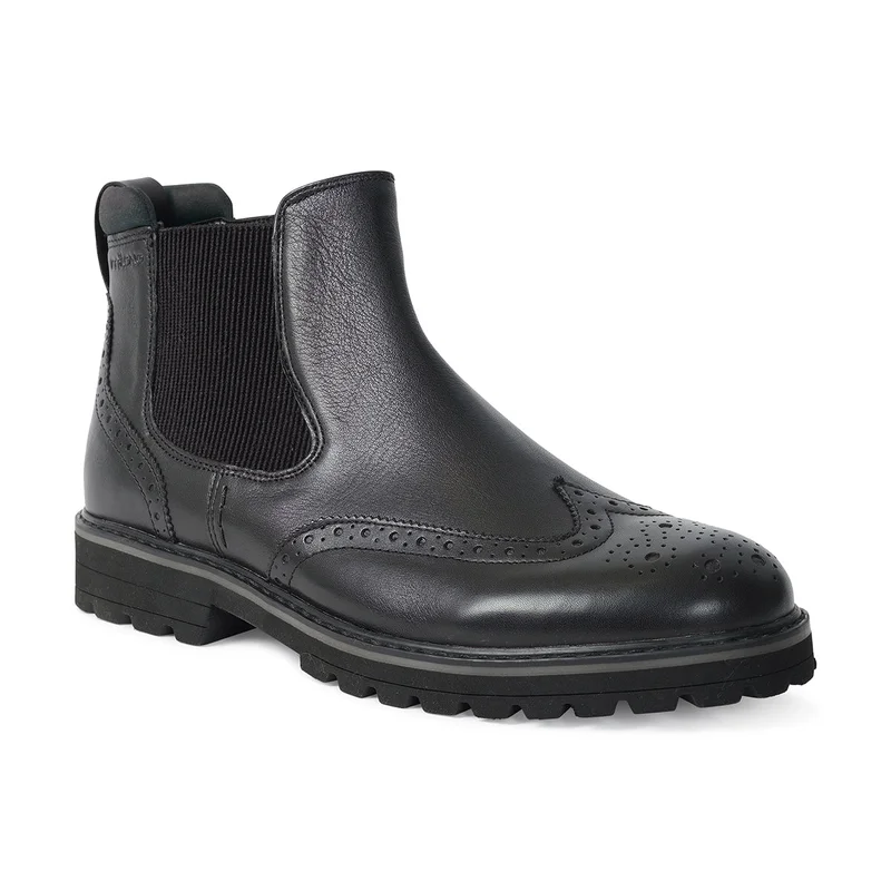 Milano Quinton Mens Leather Chelsea Boots-Black